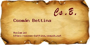 Csomán Bettina névjegykártya